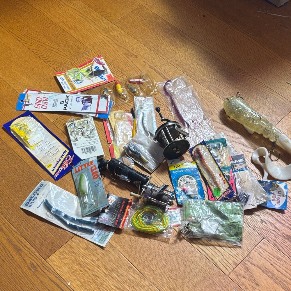 Pflueger Mixed Fishing Tackle Lot - Assorted Lures & Reels - Multicolor